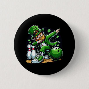 Dabbing Leprechaun Bowling Irish Bowler St Patrick 2 Inch Round Button