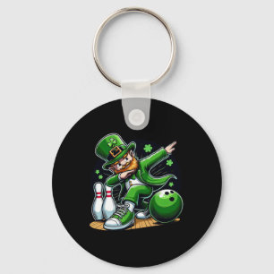 Dabbing Leprechaun Bowling Irish Bowler St Patrick Keychain