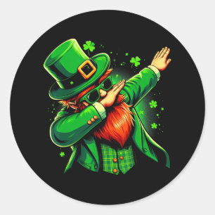 Dabbing Leprechaun Boys Girls Kids St Paddys Day D Classic Round Sticker
