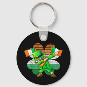 Dabbing Leprechaun for Kids Boys Mens Youth Keychain