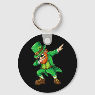 Dabbing Leprechaun Funny Gifts Men Kids Boys St Pa Keychain
