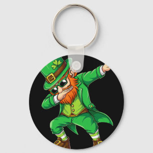 Dabbing Leprechaun Funny Gifts Men Kids Boys St Pa Keychain