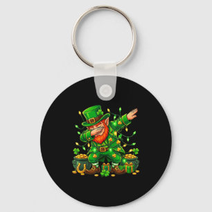 Dabbing Leprechaun Funny Gifts Men Kids Boys St Pa Keychain