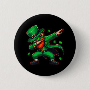 Dabbing Leprechaun Funny Men Kids Boys St Patricks 2 Inch Round Button
