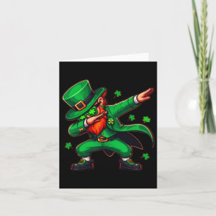 Dabbing Leprechaun Funny Men Kids Boys St Patricks Card