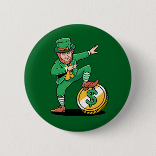 Dabbing Leprechaun Funny St Patrick's Day 2 Inch Round Button