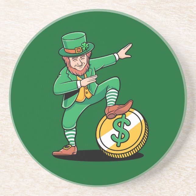 Dabbing Leprechaun Funny St Patrick's Day Coaster (Front)