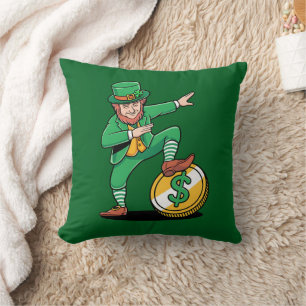 Dabbing Leprechaun Funny St Patrick's Day Throw Pillow