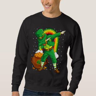 Dabbing Leprechaun St Patricks Day Boys Kids Men D Sweatshirt