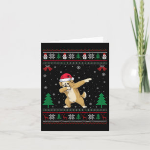 Dabbing Maltipoo Dog Santa Hat Boys Girls Kids Chr Card