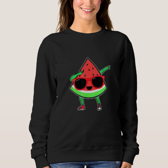 Dabbing Melon Watermelon Summer Melon Dabbing Wate Sweatshirt (Front)