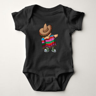 Dabbing Mexican Kid with Sombrero and Sombrero Baby Bodysuit