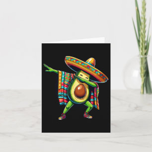 Dabbing Mexican Poncho Avocado Cinco De Mayo  Card