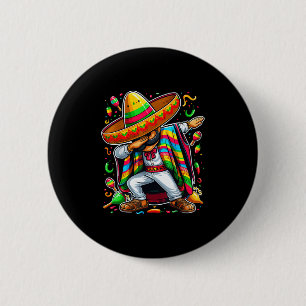 Dabbing Mexican Poncho Cinco De Mayo 2 Inch Round Button