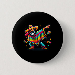 Dabbing Mexican Poncho Cinco De Mayo Boys Men Somb 2 Inch Round Button