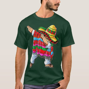 Dabbing Mexican Poncho Cinco de Mayo Boys Men Somb T-Shirt