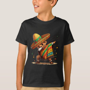 Dabbing Mexican Poncho Cinco De Mayo Boys Men Somb T-Shirt