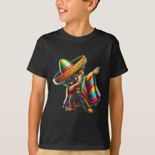 Dabbing Mexican Poncho Cinco De Mayo Boys Men Todd T-Shirt