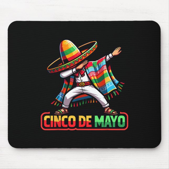 Dabbing Mexican Poncho Cinco De Mayo Fiesta 1  Mouse Pad (Front)
