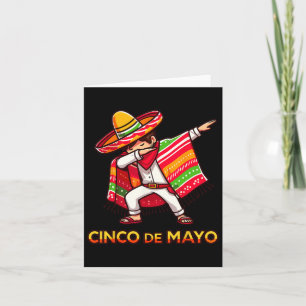 Dabbing Mexican Poncho Cinco De Mayo Fiesta 3  Card