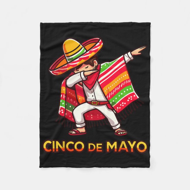 Dabbing Mexican Poncho Cinco De Mayo Fiesta 3  Fleece Blanket (Front)