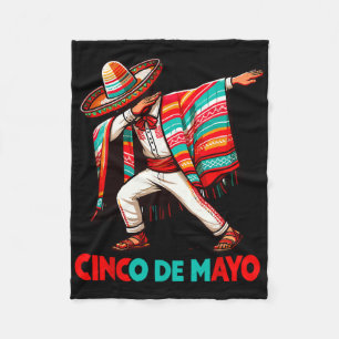 Dabbing Mexican Poncho Cinco De Mayo Fiesta Fleece Blanket