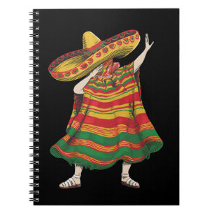 Dabbing Mexican Poncho Cinco De Mayo Fiesta Party Notebook