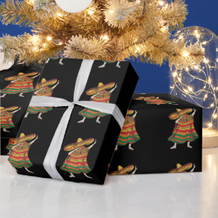 Dabbing Mexican Poncho Cinco De Mayo Fiesta Party Wrapping Paper
