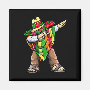 Dabbing Mexican Poncho Cinco De Mayo Magnet