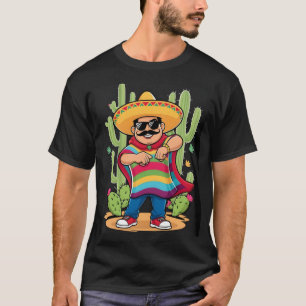Dabbing Mexican Poncho Cinco de Mayo Men Sombrero  T-Shirt