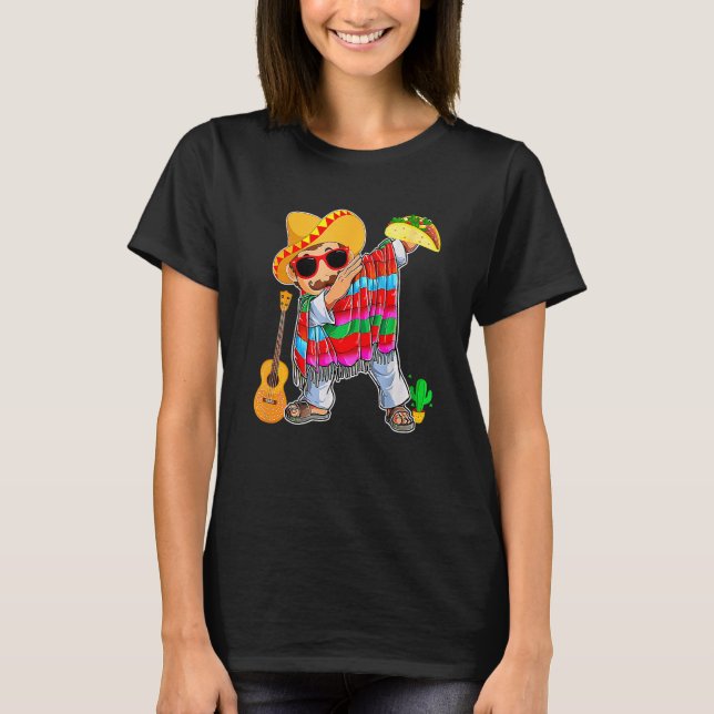 Dabbing Mexican Poncho Cinco De Mayo Men Sombrero  T-Shirt (Front)