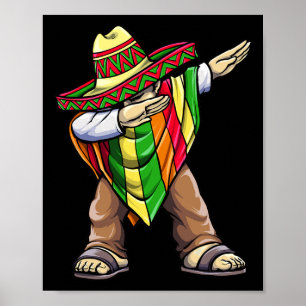Dabbing Mexican Poncho Cinco De Mayo Poster