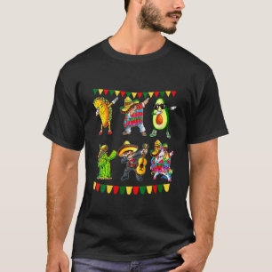 Dabbing Mexican Poncho Cinco De Mayo Taco Avocado T-Shirt