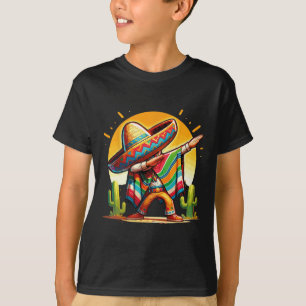 Dabbing Mexican Poncho Sombrero Dab Dance Cinco De T-Shirt