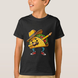 Dabbing Mexican Taco Cinco De Mayo Boys Men Sombre T-Shirt