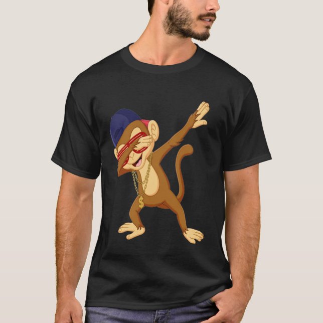Dabbing Monkey Dab Dance Funny Graphic T-Shirt (Front)