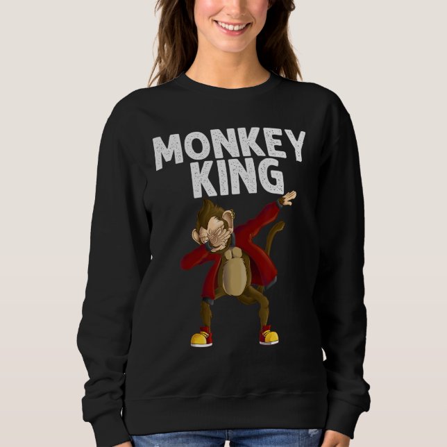 Dabbing Monkey For Men Grandpa Dad Monkey Sweatshirt (Front)