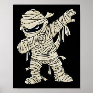 Dabbing Mummy Halloween Boys Girls Kids Fun Dab Poster