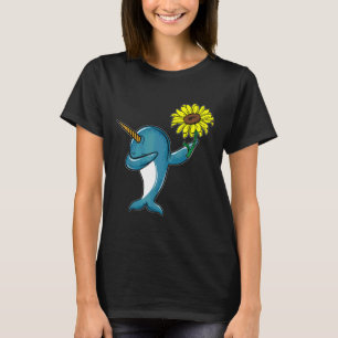 Dabbing Narwhal Unicorn Sunflower Autism Awareness T-Shirt