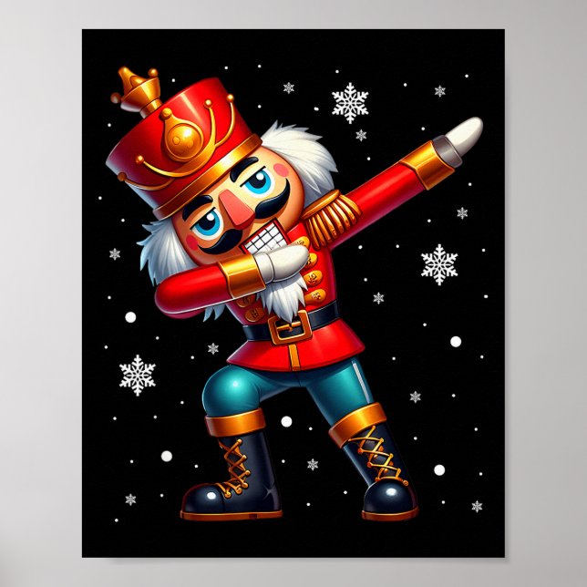 Dabbing Nutcracker Christmas Costume Matching Fami Poster (Front)