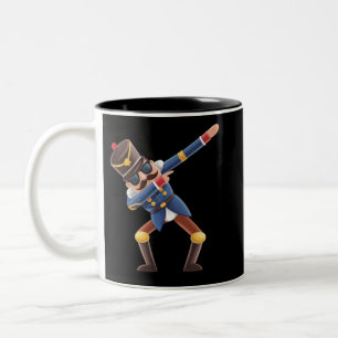 Dabbing Nutcracker Christmas Holiday Two-Tone Coffee Mug