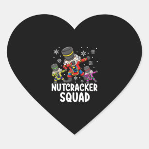 Dabbing Nutcracker Cousin Squad Funny Matching Heart Sticker