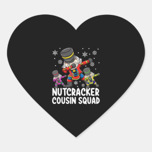 Dabbing Nutcracker Cousin Squad Funny Matching  Heart Sticker