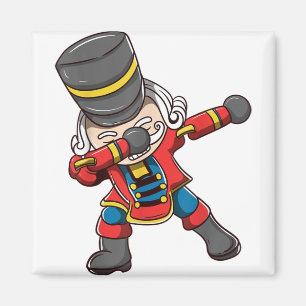 Dabbing nutcracker squad matching christmas magnet