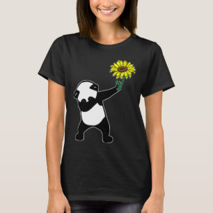 Dabbing Panda Bear Sunflower Autism Awareness T-Shirt