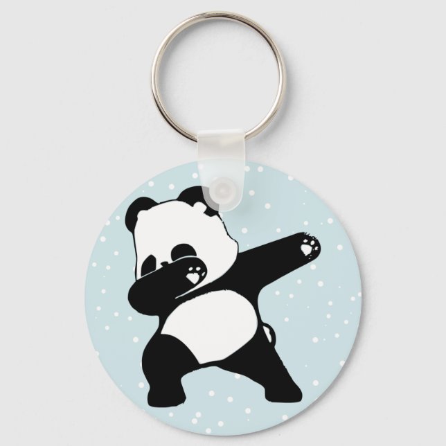 Dabbing Panda, , Funny Panda dab dance Keychain (Front)
