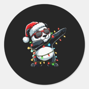 Dabbing Panda Xmas For Kids Boys Girl Panda Lover Classic Round Sticker