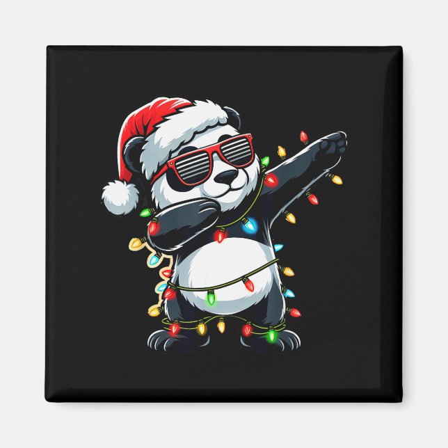 Dabbing Panda Xmas For Kids Boys Girl Panda Lover  Magnet (Front)