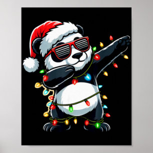 Dabbing Panda Xmas For Kids Boys Girl Panda Lover  Poster