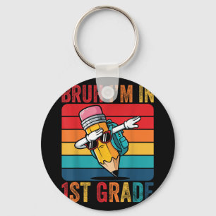 Dabbing Pencil Dancing Bruh Im In 1st First Grade Keychain